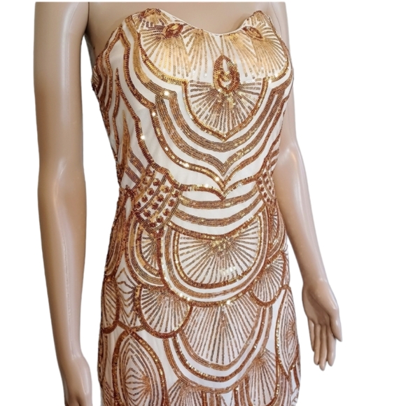 Great Gatsby Art Deco Sequined Dress - Picture 3 of 12